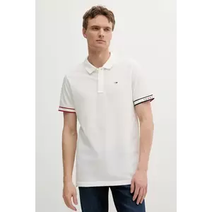 Tommy Jeans polo de bumbac culoarea alb, uni, DM0DM21306 imagine
