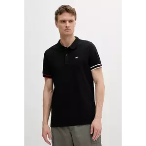 Tommy Jeans polo de bumbac culoarea negru, uni, DM0DM21306 imagine
