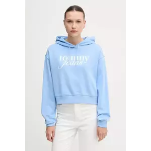 Tommy Jeans hanorac de bumbac cu glugă, cu imprimeu, DW0DW20306 imagine