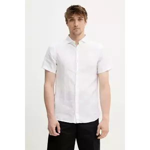 Superdry cămașă de in culoarea alb, cu guler clasic, regular, M4010937A-01C imagine