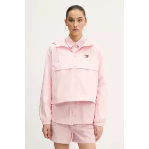 Tommy Jeans geacă culoarea roz, de tranzitie, oversize, DW0DW20672 imagine