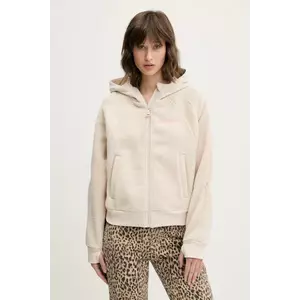 Superdry hanorac fleece culoarea bej, cu glugă, uni, W2012288A-7SJ imagine