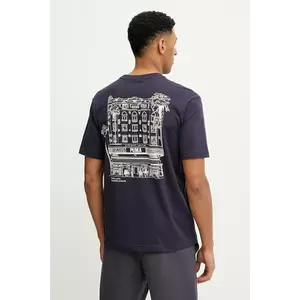 Puma tricou din bumbac culoarea bleumarin, cu imprimeu, 629636 imagine