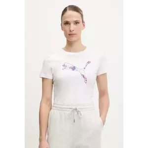 Puma tricou din bumbac culoarea alb, 685081 imagine