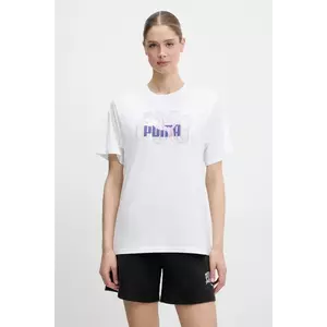 Puma tricou din bumbac culoarea alb, 685084 imagine