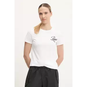 Puma tricou din bumbac culoarea alb, 684982 imagine