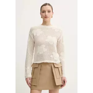 Morgan pulover de bumbac MRINGA culoarea bej, light, MRINGA imagine