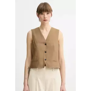 Marc O'Polo vestă de in culoarea verde, un singur rand de nasturi, 504095281007 imagine