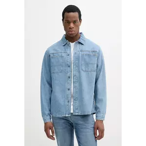 United Colors of Benetton cămașă din denim cu guler clasic, relaxed, 5PJYUQ05I imagine