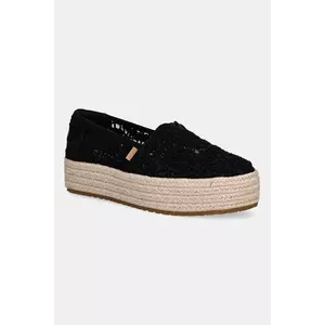 Toms espadrile CROCHET LACE culoarea negru, cu platforma, 10021913 imagine