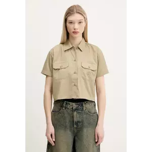 Dickies cămașă culoarea verde, cu guler clasic, relaxed, DKDFS573KHK1 imagine