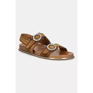 Baldinini sandale din piele întoarsă culoarea maro, cu platforma, D5E192P1CRRS imagine