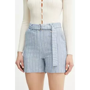 Fracomina pantaloni scurți din amestec de in cu imprimeu, high waist, FS25SV6004W402Q6 imagine