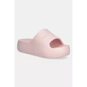 Tommy Jeans papuci CHUNKY POOL SLIDE ESS femei, culoarea roz, cu platforma, EN0EN02879 imagine