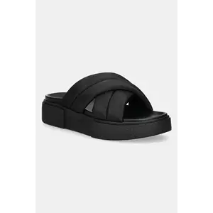 Tommy Jeans papuci FLATFORM SANDAL femei, culoarea negru, cu platforma, EN0EN02775 imagine