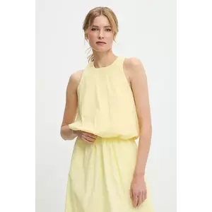 Answear Lab bluza din bumbac culoarea galben, neted imagine