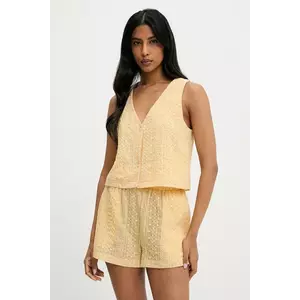 Answear Lab vestă și pantaloni scurți culoarea galben imagine