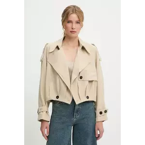 Answear Lab geacă culoarea bej, cu doua randuri de nasturi, neted imagine