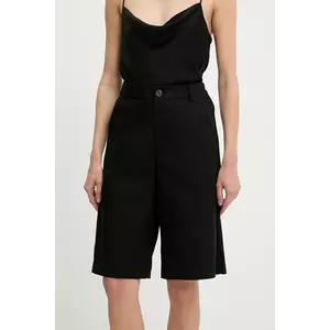 Answear Lab pantaloni scurți cu in culoarea negru, neted, high waist imagine