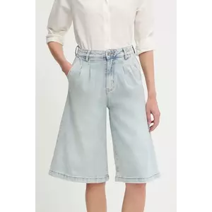Answear Lab pantaloni scurti jeans neted, high waist imagine