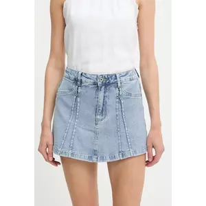 Answear Lab fustă și pantaloni denim neted, medium waist imagine