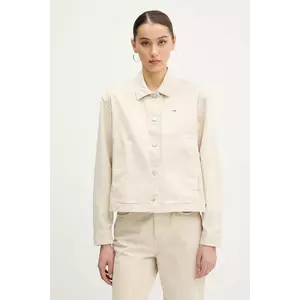 Tommy Jeans jachetă de bumbac culoarea bej, de tranzitie, DW0DW20230 imagine