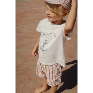 Konges Sløjd pantaloni scurți MARLON SHORTS GOTS culoarea bej, talie reglabila, KS103171 imagine