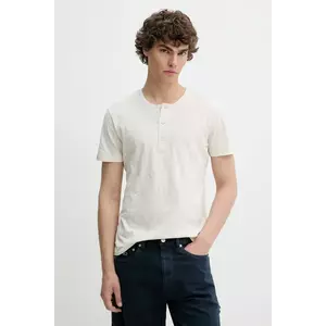 Superdry tricou din bumbac culoarea bej, uni, M1012185A-C1T imagine