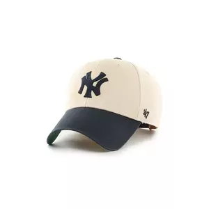 47 brand șapcă de baseball din bumbac MLB New York Yankees culoarea alb, cu imprimeu, B-FIRFD17HTP-SS imagine
