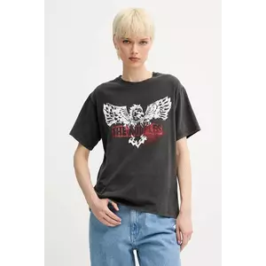 The Kooples tricou din bumbac culoarea gri, FTSC30026K imagine