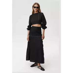 Undress Code bluză din in Selene Shirt culoarea negru, uni, 890 imagine