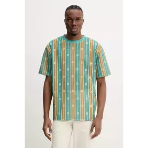 Drôle de Monsieur tricou Le T-Shirt Mesh culoarea verde, cu imprimeu, G-TS252-PL162-EM imagine