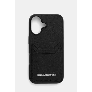 Karl Lagerfeld carcasă de telefon iPhone 16 culoarea negru, KLHCP16SPKHPORPK imagine
