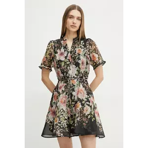 Hale BOB rochie de matase Haley culoarea negru, mini, evazată, 4YPR654A imagine