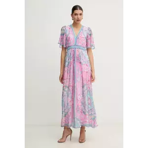 Hale BOB rochie din amestec de mătase Jaliyah culoarea roz, maxi, evazată, 4ZCA610M imagine