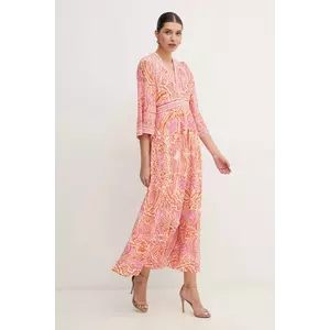 Hale BOB rochie din amestec de mătase Abby culoarea portocaliu, maxi, evazată, 4YYU672A imagine