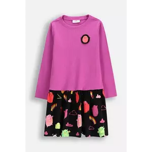 Coccodrillo rochie culoarea violet, midi, dreaptă, REBEL GIRL KIDS imagine