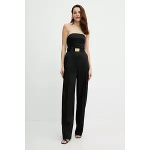 Elisabetta Franchi salopetă culoarea negru, cu decolteu rotund, TU05152E2 imagine