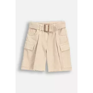 Coccodrillo pantaloni scurți din bumbac culoarea bej, neted, NOSTALGIC MEADOW GIRL JUNIOR imagine