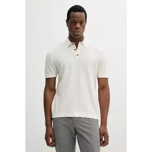 Sisley polo de bumbac culoarea bej, uni, 1094S300M imagine