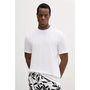 Sisley tricou din bumbac culoarea alb, uni, 3089S104J imagine