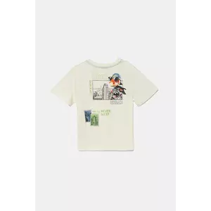 United Colors of Benetton tricou de bumbac pentru copii culoarea bej, cu imprimeu, 35RYG10I7 imagine