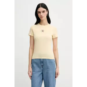 Tommy Jeans tricou culoarea galben, DW0DW20316 imagine