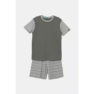 United Colors of Benetton set de pijama de bumbac pentru copii 2-pack culoarea verde, cu imprimeu, 30960P08R imagine