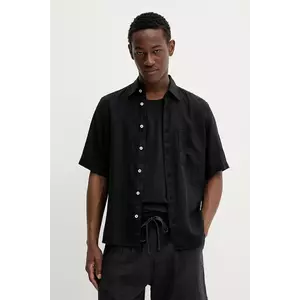 Marc O'Polo cămașă de in culoarea negru, cu guler clasic, regular, 523742841002 imagine