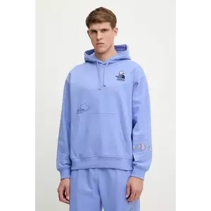 The North Face hanorac de bumbac Mountain Cleanup culoarea violet, cu glugă, cu imprimeu, NF0A8C2V0YI1 imagine