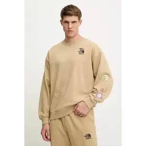 The North Face hanorac de bumbac Mountain Cleanup culoarea verde, cu imprimeu, NF0A8C2ULK51 imagine