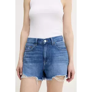 Tommy Jeans pantaloni scurți jeans uni, high waist, DW0DW20096 imagine