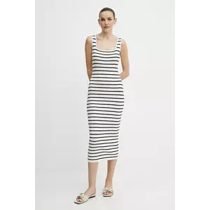 Morgan rochie RMDEBI culoarea bej, midi, mulată, RMDEBI imagine