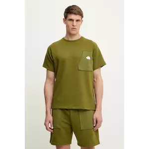 The North Face tricou Terry Relaxed culoarea verde, cu imprimeu, NF0A8C28PIB1 imagine